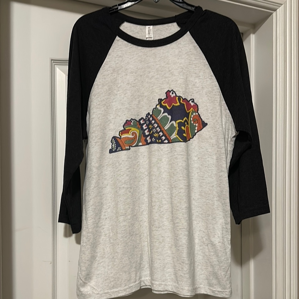Kentucky Bella Canvas Black and White Raglan Tee